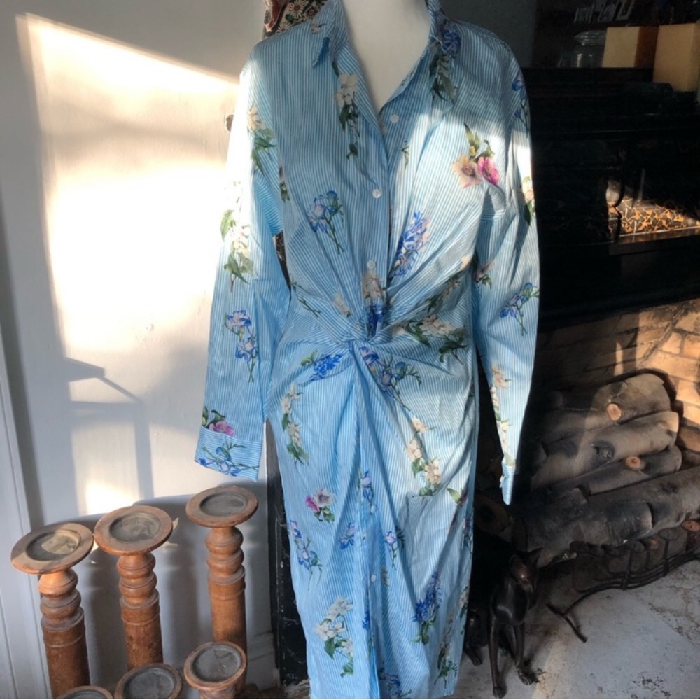 NWT Zara Twist-Front Midi Dress - Picture 6 of 6